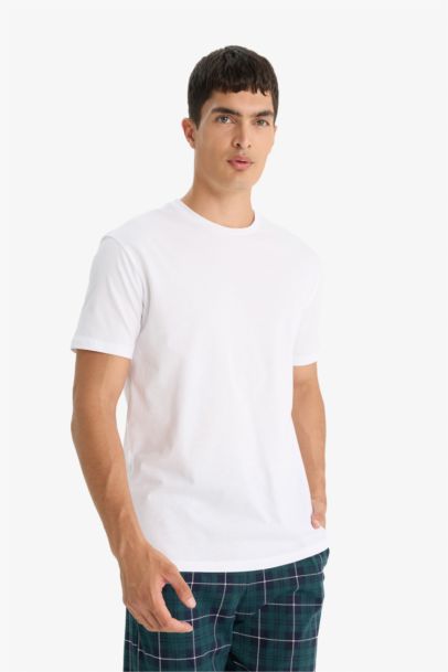 Ensemble Pyjama Top manches courtes et Pantalon à carreaux Coupe régulière