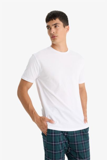 Ensemble Pyjama Top manches courtes et Pantalon à carreaux Coupe régulière