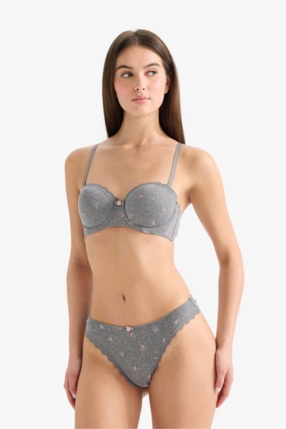 Floral Lace Detail Brazilian Panty