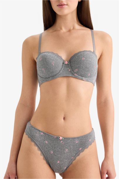 Floral Lace Detail Brazilian Panty