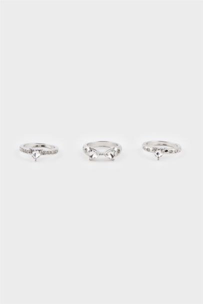 Woman 3 Piece Silver Rings