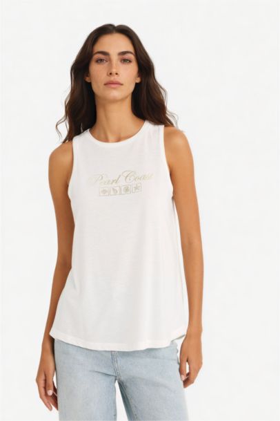 Relax Fit Baskılı Bisiklet Yaka Atlet