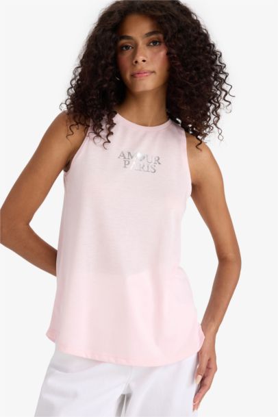 Relax Fit Baskılı Bisiklet Yaka Atlet