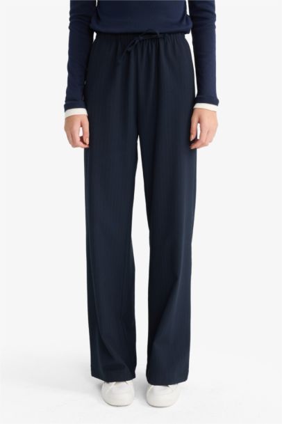 بنطلون وايد ليج برجل واسع وخصر عادي