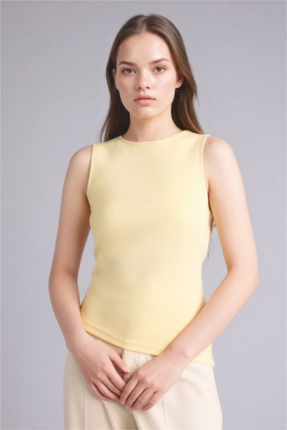 Slim Fit Ribana Crew Neck Tank Top