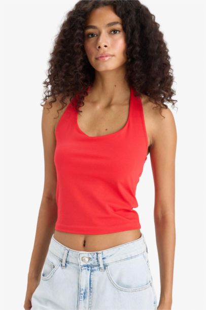 Slim Fit Halter Collar Tank Top