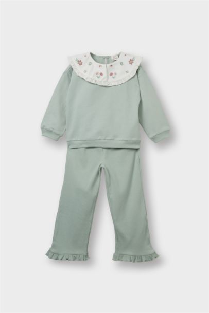 سيت بيبي بناتي سويت شيرت وبنطلون بجامة - قطعتين