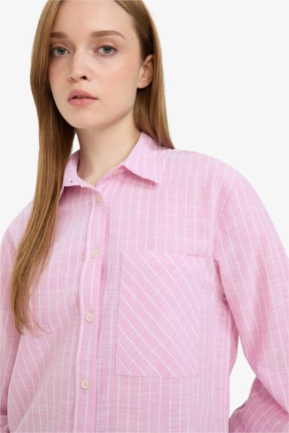 Relax Fit Striped Long Sleeve Tunic