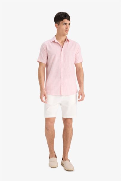 %100 Pamuk Kısa Kollu Çizgili Gömlek