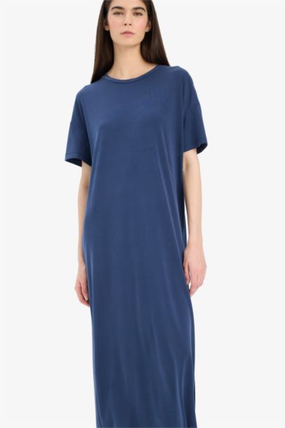 Crew Neck Modal Short Sleeve Midi Dress