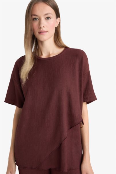 Regular Fit Crew Neck Crepe Short Sleeve T-Shirt