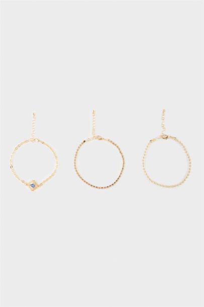 Woman 3 Piece Golden Bracelets