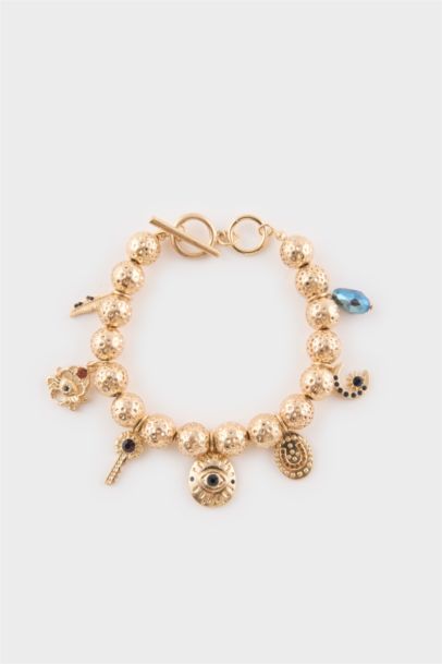 Woman Golden Charms Bracelet