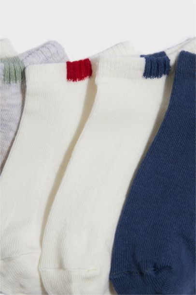 Erkek Bebek Kaydırmaz Taban 5'li Pamuklu Patik Çorap