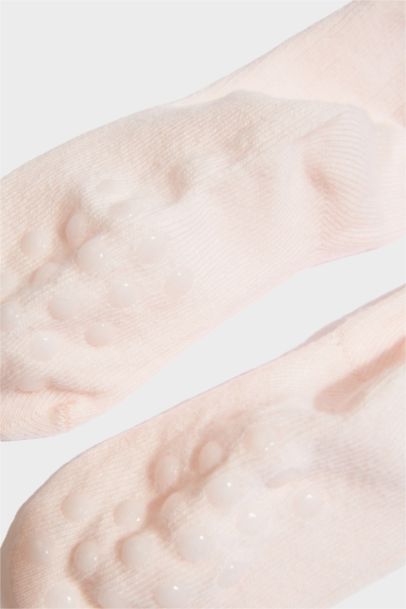 Lot de 2 Chaussettes longues en coton antidérapantes pour bébé fille