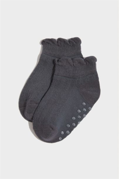 Kaydırmaz Taban 5'li Pamuklu Patik Çorap Kız Bebek