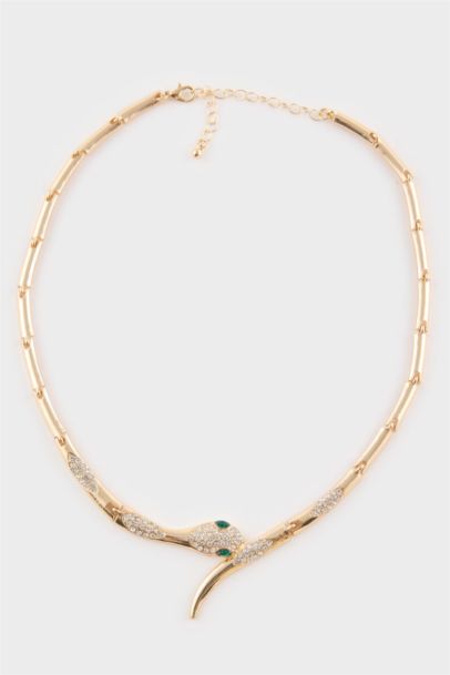 Woman Snake Gold Necklace