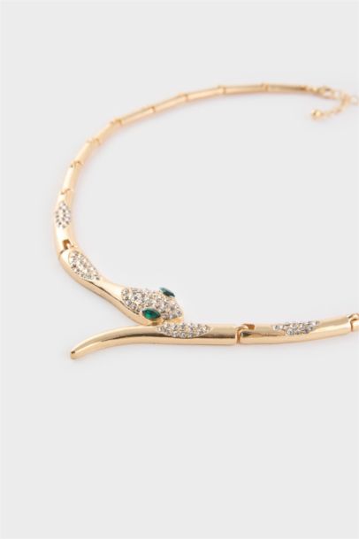 Woman Snake Gold Necklace