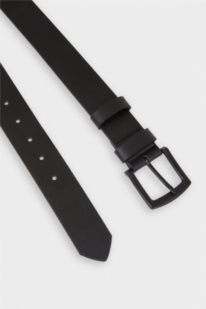 Erkek Dikdörtgen Toka Suni Deri Günlük Kemer