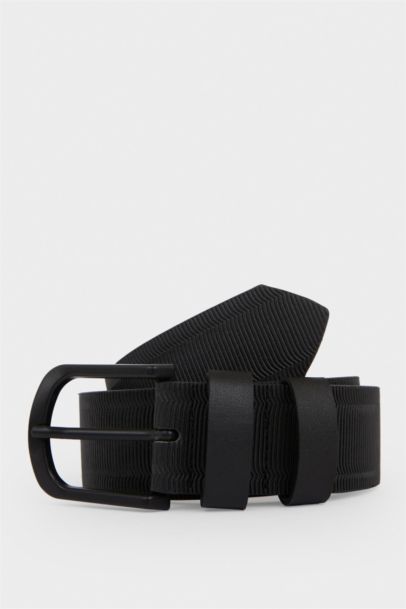 Erkek Dikdörtgen Toka Suni Deri Günlük Kemer