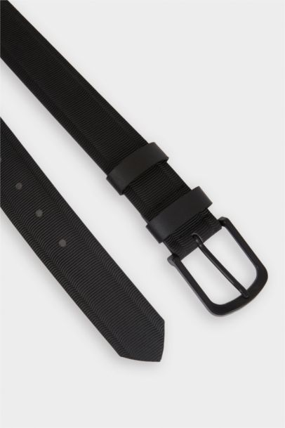 Erkek Dikdörtgen Toka Suni Deri Günlük Kemer