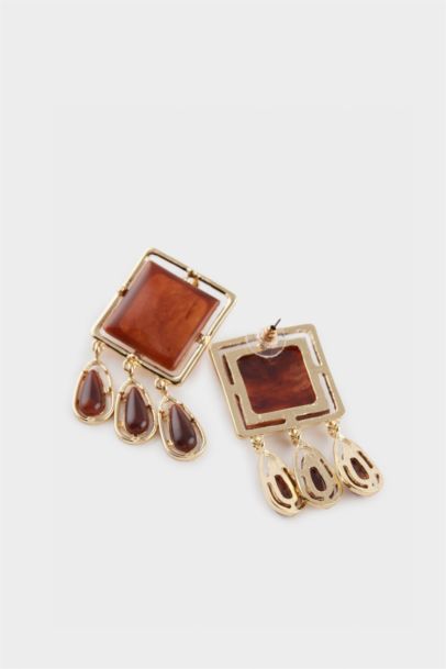 Kadın Kare Sallantılı Küpe