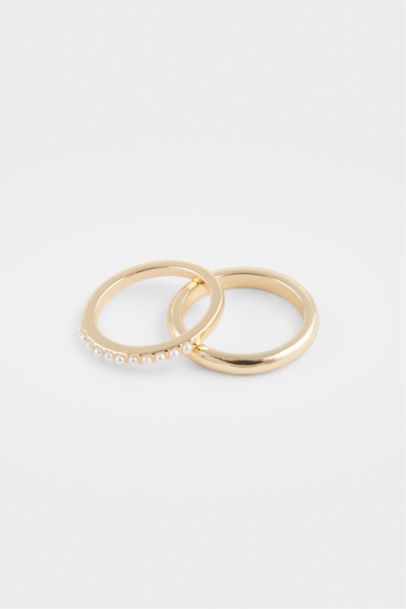 Lot de 4 Bagues dorées pour femme