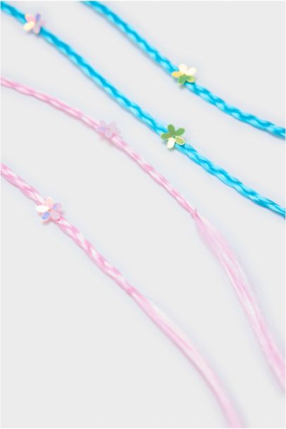 4'lü Saç Detaylı Pembe Mavi Mandal Toka Kız Çocuk