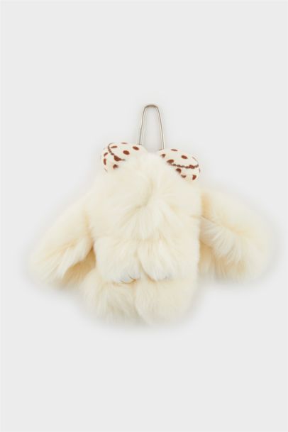 Kadın Bej Tavşan Charm Anahtarlık