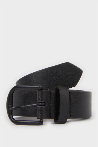 Dikdörtgen Toka Suni Deri Günlük Kemer Erkek Çocuk