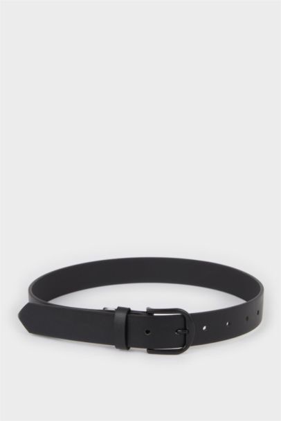 Dikdörtgen Toka Suni Deri Günlük Kemer Erkek Çocuk