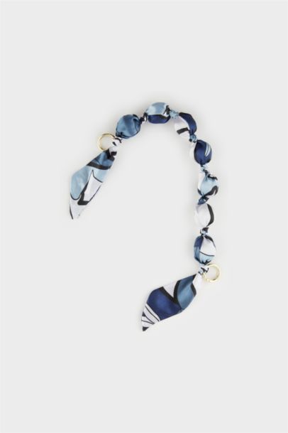 Kadın Saten Kurdeleli Gold Charm Anahtarlık