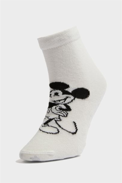 Disney Mickey & Minnie Kaydırmaz Taban 3'lü Pamuklu Uzun Çorap Erkek Bebek