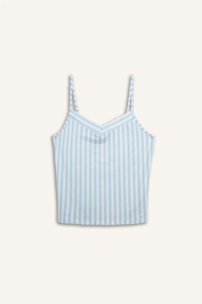 Çizgili Askılı Üst