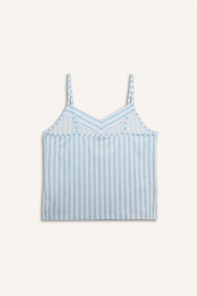 Çizgili Askılı Üst