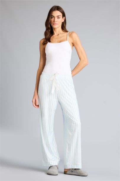 بنطلون بجامة رياضي مخطط قصة عادية