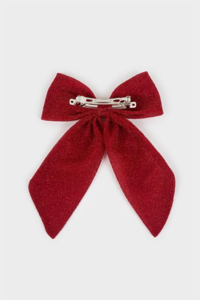 Woman Christmas Red Bow Hair Clip