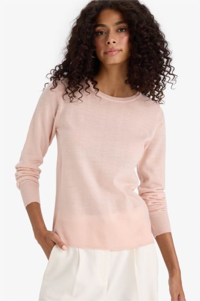 Regular Fit Crew Neck Basic Pullover