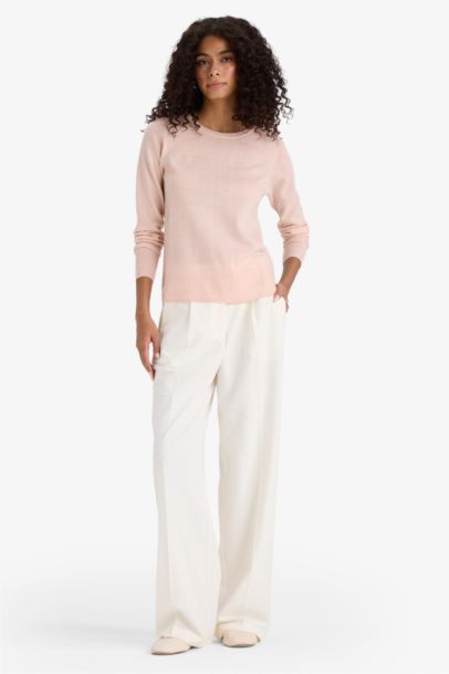 Regular Fit Crew Neck Basic Pullover