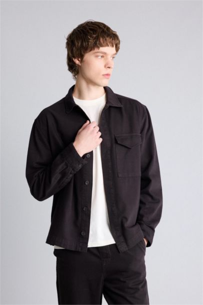 Boxy Fit Long Sleeve Overshirt
