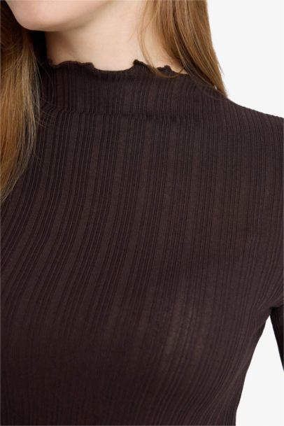 Slim Fit Ribbed Long Sleeve Tunic