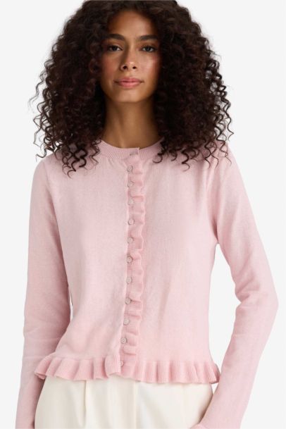 Regular Fit Crew Neck Cardigan