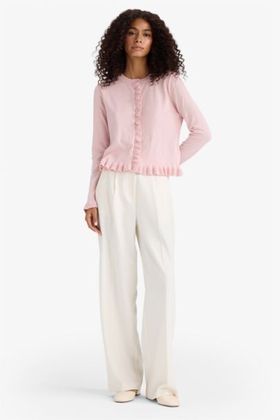 Regular Fit Crew Neck Cardigan