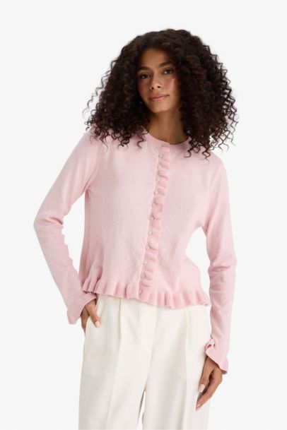 Regular Fit Crew Neck Cardigan