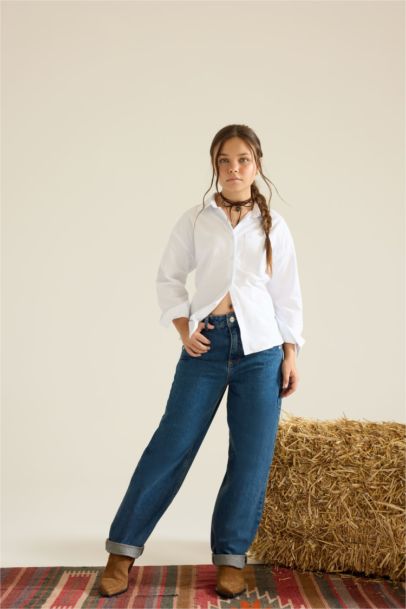 Girl Baggy Fit Wide Leg Jeans
