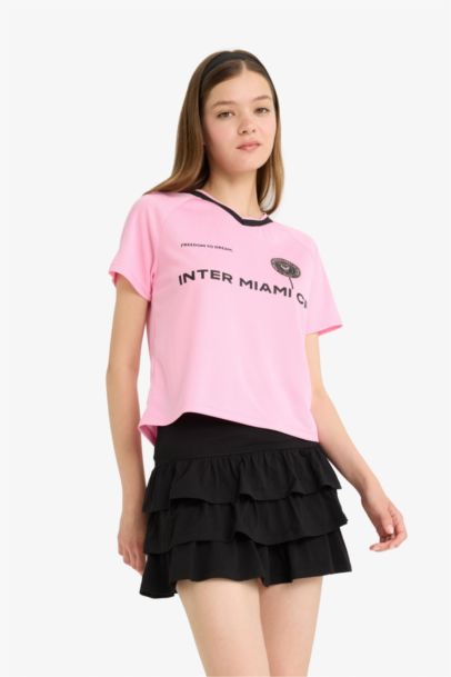 Normal Bel Volanlı Penye Astar Penye Siyah Mini Etek