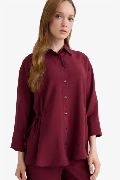 Relax Fit Shirt Collar Long Sleeve Shirt