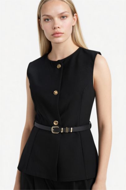 Slim Fit Crew Neck Vest