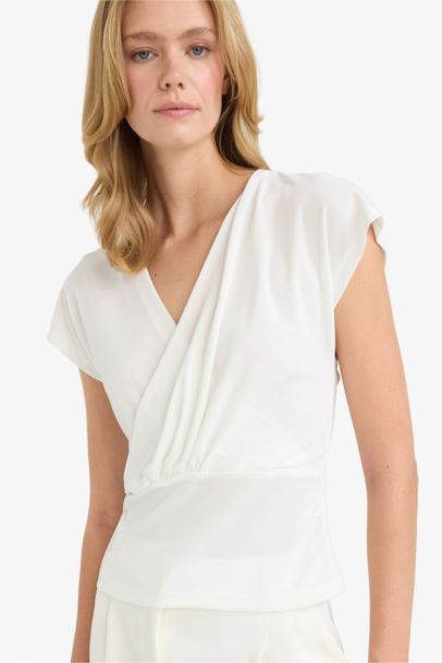 Regular Fit Wrap Collar Tank Top