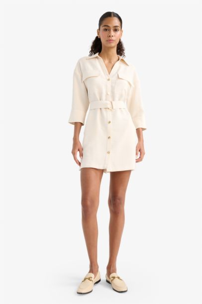 فستان قصير ردن طويل قصة عادية